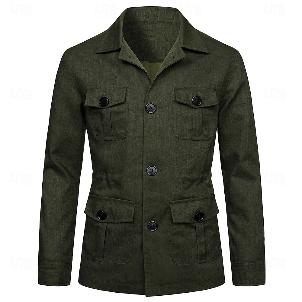 Per uomo Giacca Leggera Blazer 100% lino Scuola Formale Vacanza Elegante Vintage Estate Primavera Lino Tinta unica Tasca Delicato sulla Pelle Comodo Monopetto Un Bottone Bottone frontale Giacca del 2025 a $55.99 –P11
