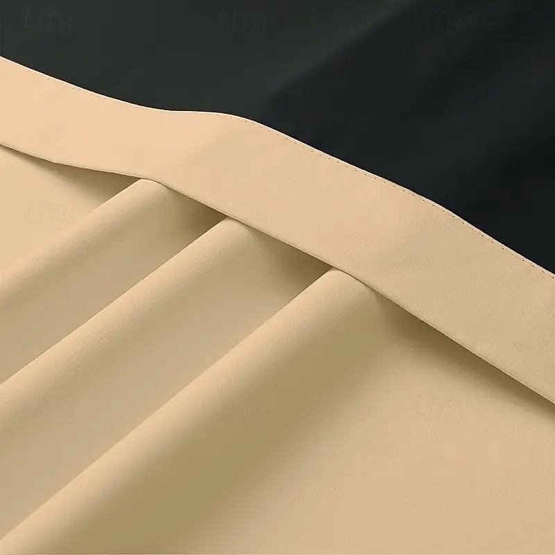Cortinas cortinas 2 peças cortinas blackout bege decoração moderna para sala de estar e quarto, design elegante com ilhós de 2025 por $43.99 –P3