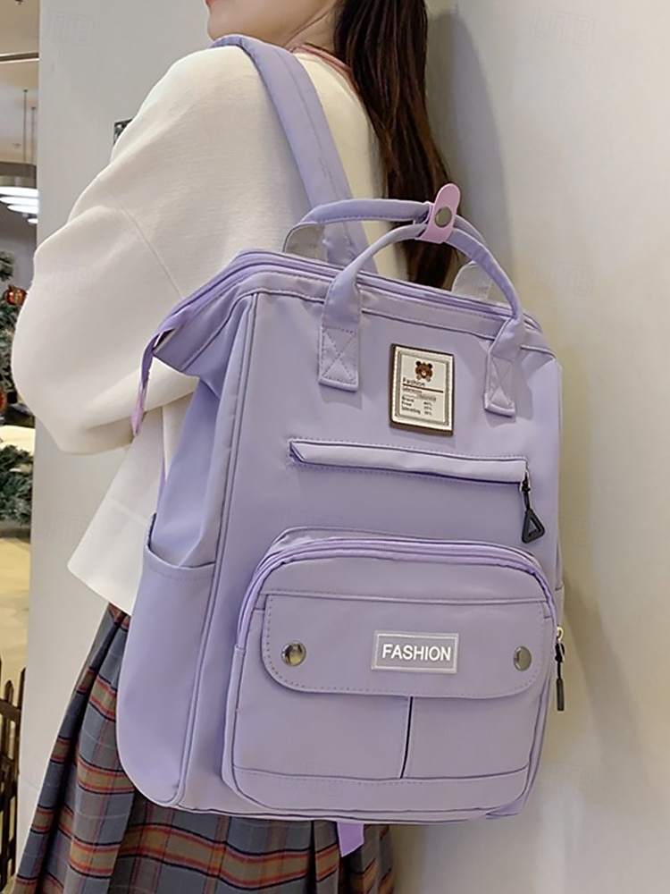 Sac à dos multi-poches en nylon pour femme – Sac de voyage léger et de grande capacité, idéal pour l'école et le quotidien, idéal pour les adolescentes et les filles de 2025 ? $24.99 –P1