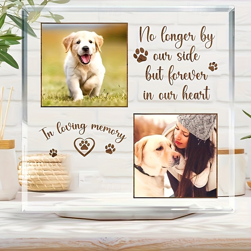 Personalized Memorial Acrylic Pet Photo Plaque Custom Sympathy Gifts For Loss Of Loved Ones Forever Loved Pet Dog Memorial Decor for Home Bedroom Decor Tribute to Beloved Pup 2026 - $15.99 –P3