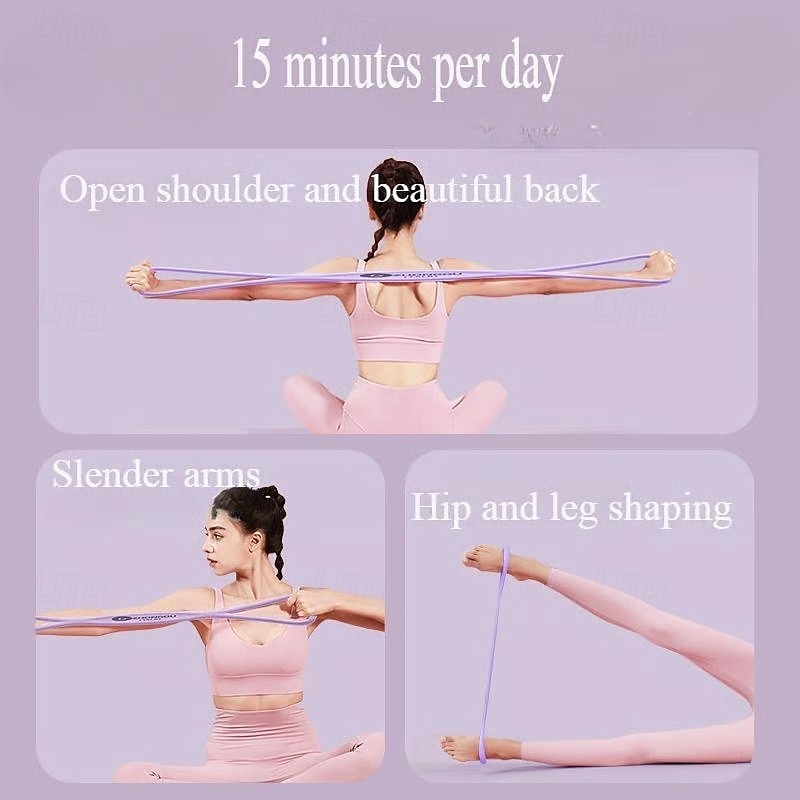 Bande de résistance pour le yoga 25 lb/35 lb, bande de fitness extensible, bandes d'exercice en forme de 8 polyvalentes, aide à la traction en forme de 8 pour la mobilité des épaules &développement du de 2025 ? $13.99 –P7