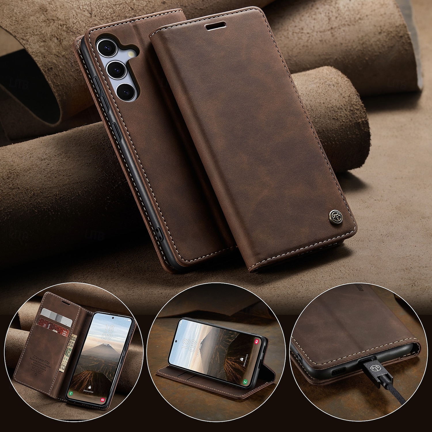 telefon fodral Till Samsung Galaxy S20 FE Fällock Stöd Stötsäker TPU PU läder 2025 - $12.99 –P2