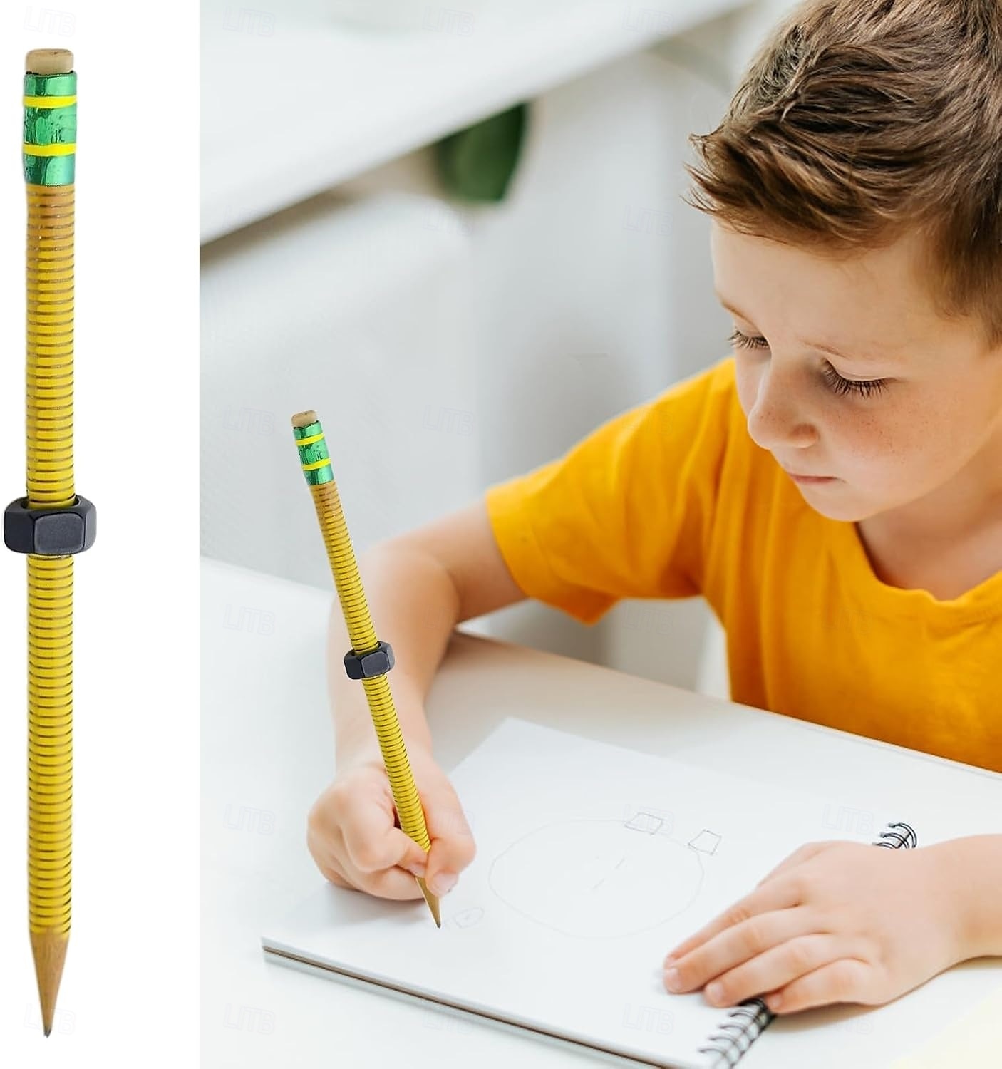 Stylo de décompression d'écrou, crayon fileté, crayon en bois fileté avec écrou rotatif, parfait pour l'école, le bureau, la maison, cadeau d'anniversaire de 2025 ? $9.49 –P2