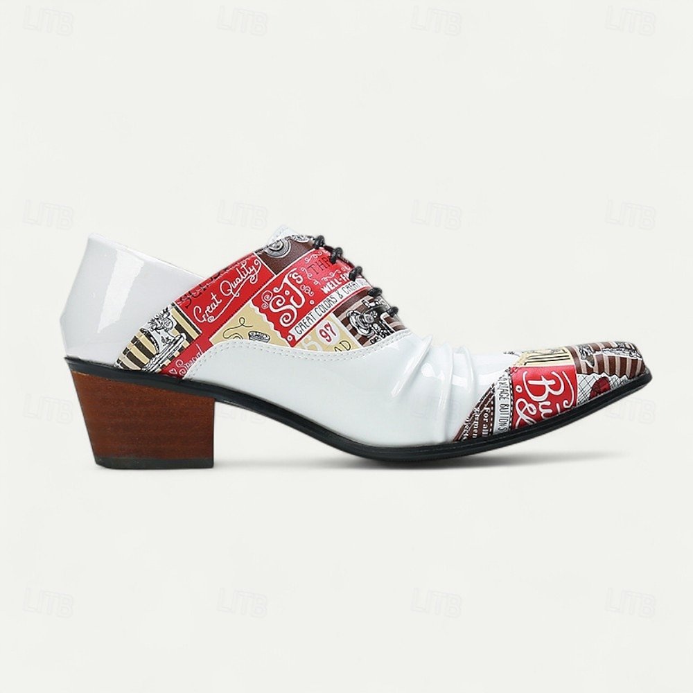 weiße Slipper für Herren mit Zeitungsdruck-Design und hohem Fashion-Appeal, ideal für lässige Tage, Streetstyle und kreative Events 2025 - $109.99 –P4
