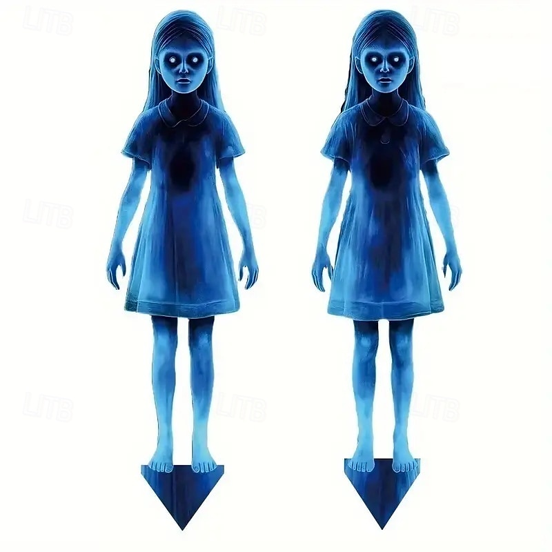 2pcs of Halloween Metal Yard Signs Double Ghost Garden Stakes Perfect for Horror Zombie And Vampire Themes Outdoor Yard Patio Garden Decor 2025 - $17.49 –P10