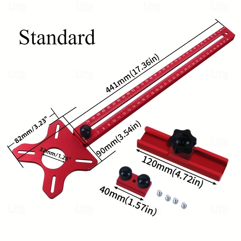 Fraiseuse à bois multifonctionnelle 3 en 1 avec pince en aluminium - outil de coupe et de fraisage circulaire de précision avec support de rainure réglable, base rouge et rail en acrylique transparent de 2025 ? $63.99 –P11