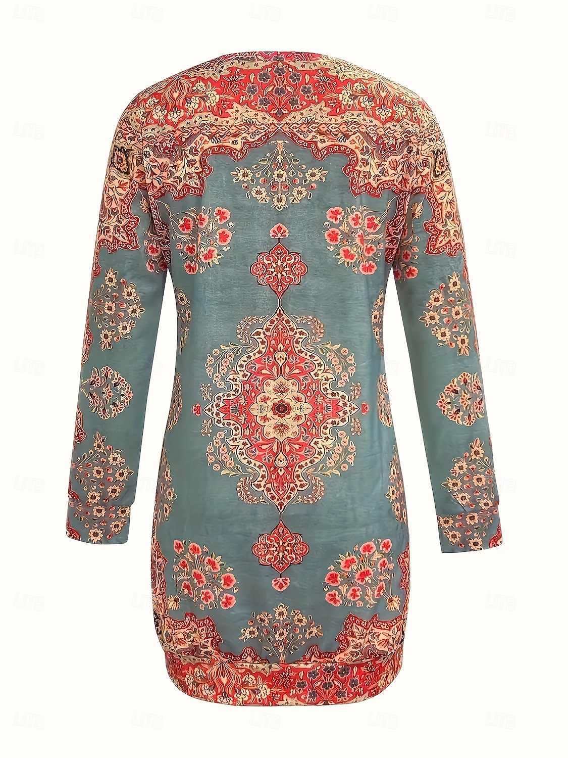 Femmes Mini Robe Robe bohème Robe Imprimée Mode Moderne Quotidien Fête Date Coupe régulière Fleuri manche longue Col ras du cou Rouge Printemps Automne de 2025 ? $22.99 –P3