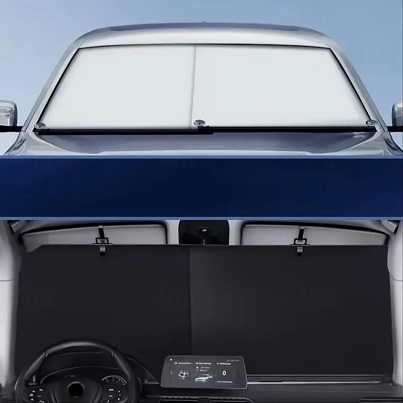 2 parasoles enrollables automáticos para parabrisas de coche, retráctiles, grandes, con ventosas, aptos para todo tipo de vehículos. 2025 - $31.99 –P5