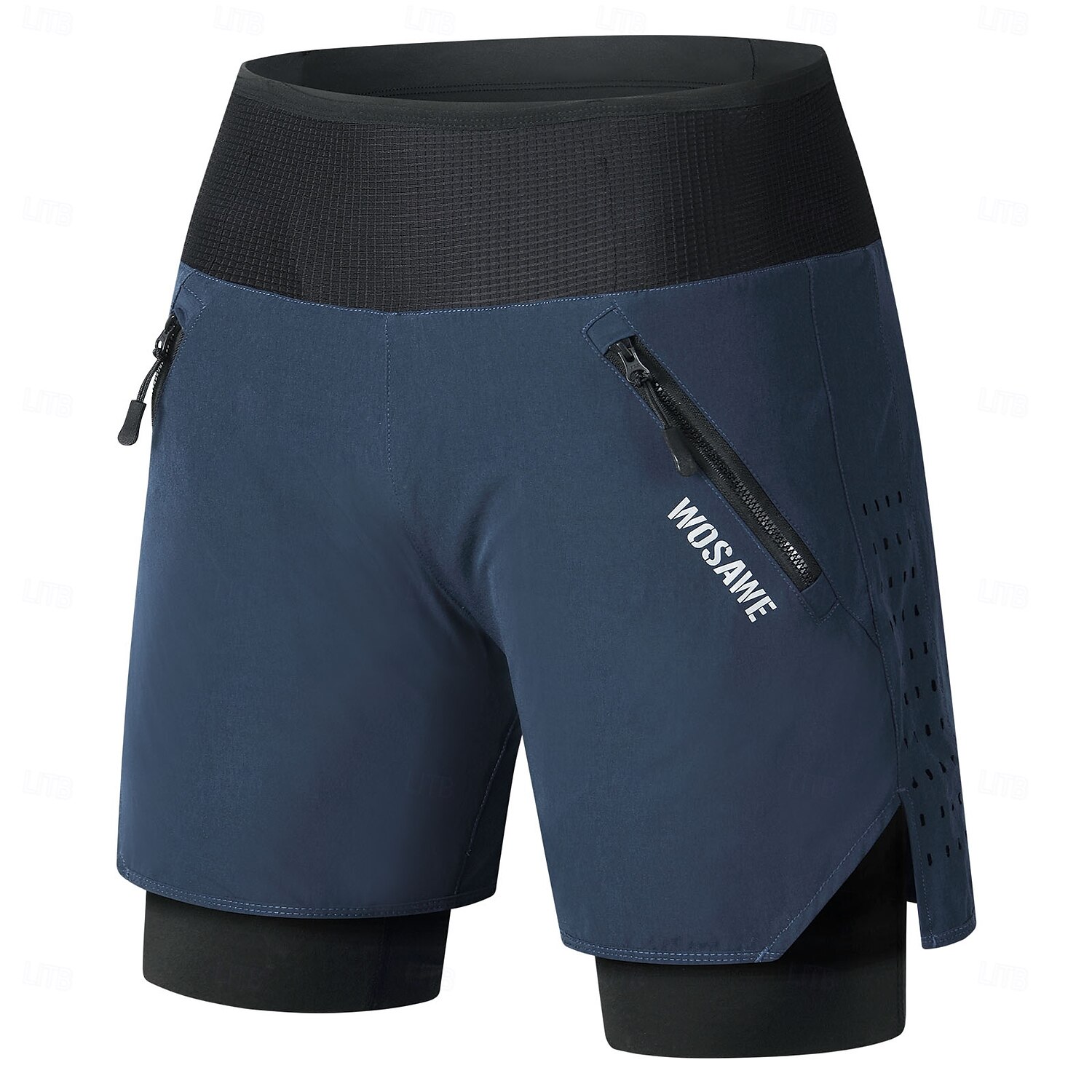 Wosawe – Short de cyclisme d'été Speed Mountain, sous-vêtement une pièce, short de course à pied et de randonnée, multi-poches, respirant, faux deux pièces, cinq pantalons bd116 de 2025 ? $57.99 –P4