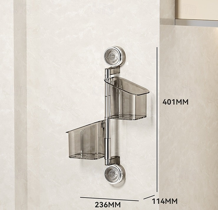 Suction Cup Wall Mounted Organizer Basket, Rotating Drill-Free Kitchen Storage Rack for Garlic Ginger Spice, Bathroom Hanging Storage Bin for Shower and Toiletries 2025 - $21.99 –P10
