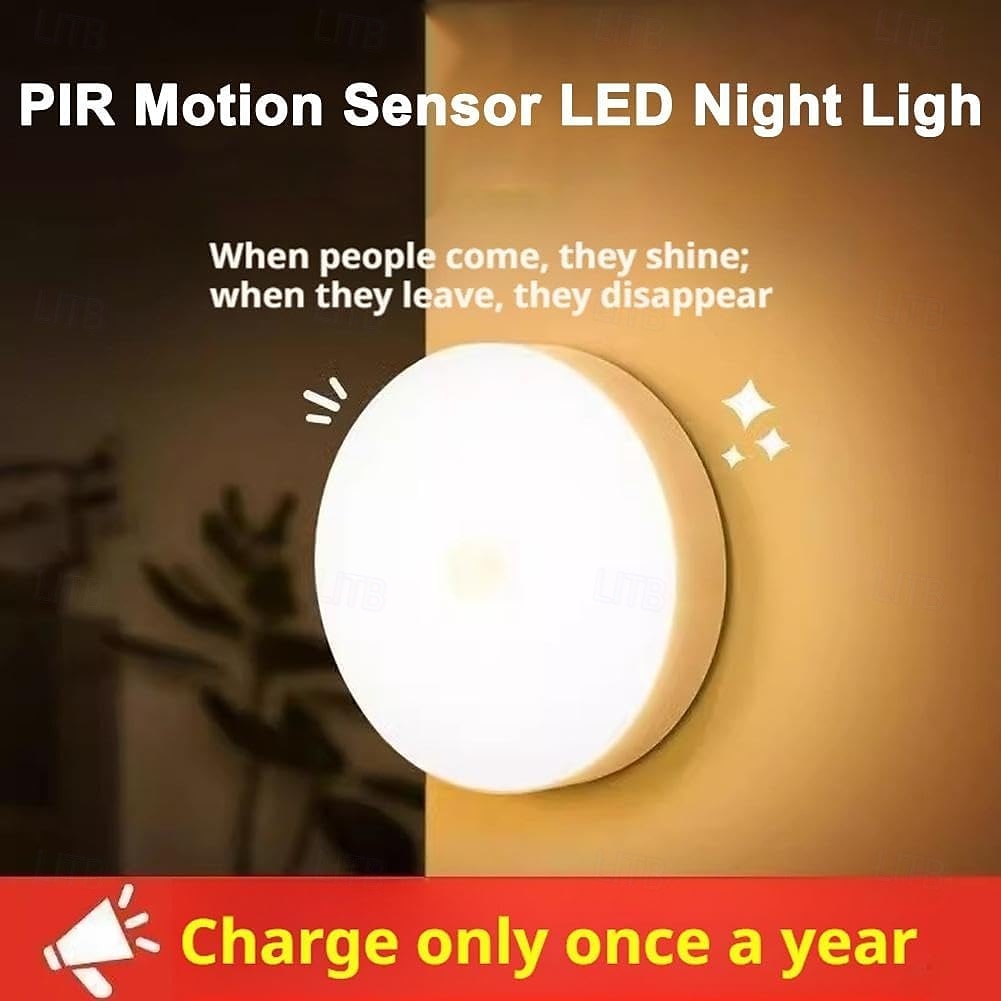 Lampes à détecteur de mouvement d'intérieur, veilleuses LED autocollantes, veilleuse rechargeable par USB, lumière chaude à intensité variable pour couloir, chambre, escaliers, cuisine, armoire, de 2025 ? $11.99 –P5
