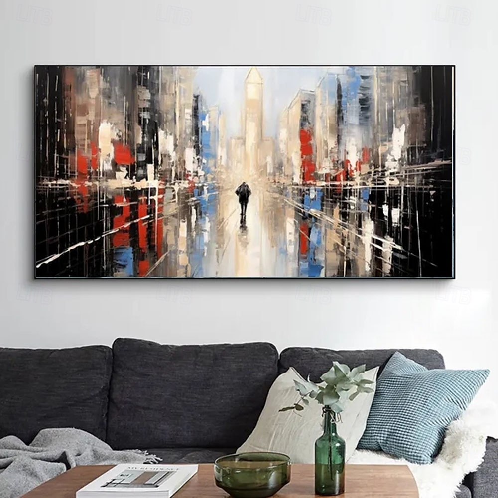 dipinto a olio di città fatto a mano, dipinto a olio dipinto a mano, arte murale, dipinto a olio dipinto a mano, maestoso dipinto a olio di Bridger su tela, tela arrotolata originale senza cornice non del 2025 a $175.99 –P3