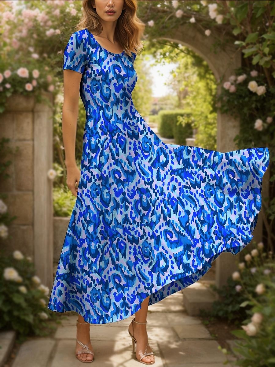 Pentru femei Rochie Maxi Rochie casual Rochie A line Rochie de vară Elegant Vacanță Casual Fit regulat Grafic Abstract Manșon scurt Pătrat Galben Roșu-aprins Albastru piscină Mov Vară Primăvară 2025 - $31.99 –P6