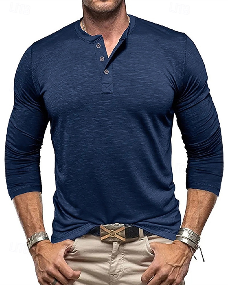 Per uomo Camicia da escursionismo cima dell'escursionismo Camicia Henley Manica Lunga Maglietta Top Esterno Leggero Traspirante Zip a un quarto Poliestere Nero Bianco Blu marino Tennis Golf Corsa del 2025 a $19.99 –P10