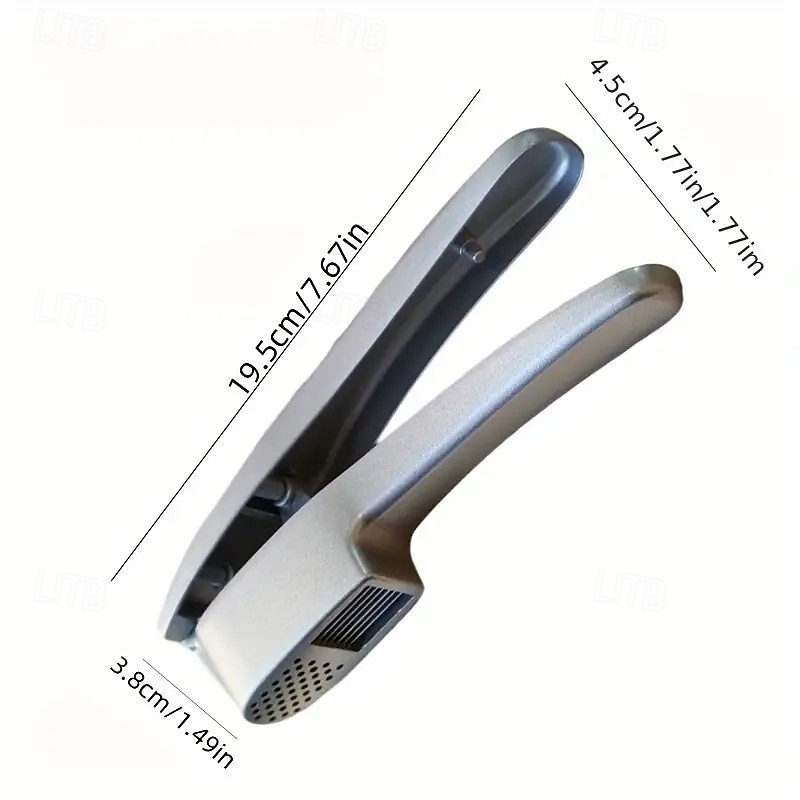 2-in-1 knoflooksnijder en -stamper, multifunctionele knoflookpers met reinigingsborstel, keukenhulp van aluminiumlegering voor eenvoudige knoflookbereiding 2025 - $18.99 –P4