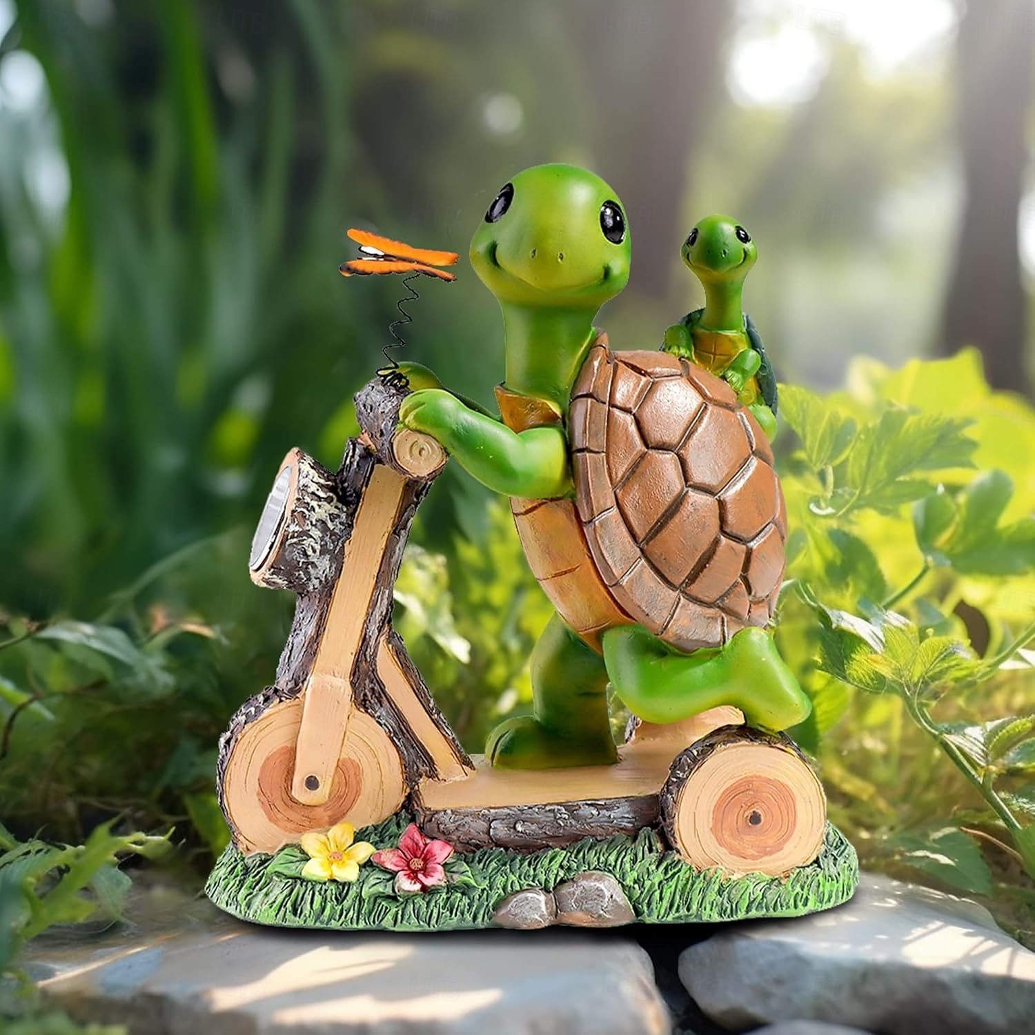 1 stk utendørs solcelledrevet skilpadde mor og barn sykkeldekorasjonslys gårdsplass hagesti plen terrasse ornamentlys landskap observasjonslys 2026 - $27.99 –P8