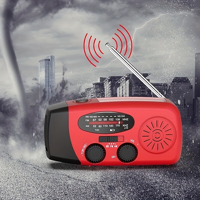 Radio de emergencia 276 FM/CD/TTY - Pronóstico meteorológico AM/NOAA de 7 días, 4 horas de autonomía, banda dual (VHF/UHF) con batería de litio 18650, radio portátil de mano para acampada, senderismo 2025 - $55.99 –P4