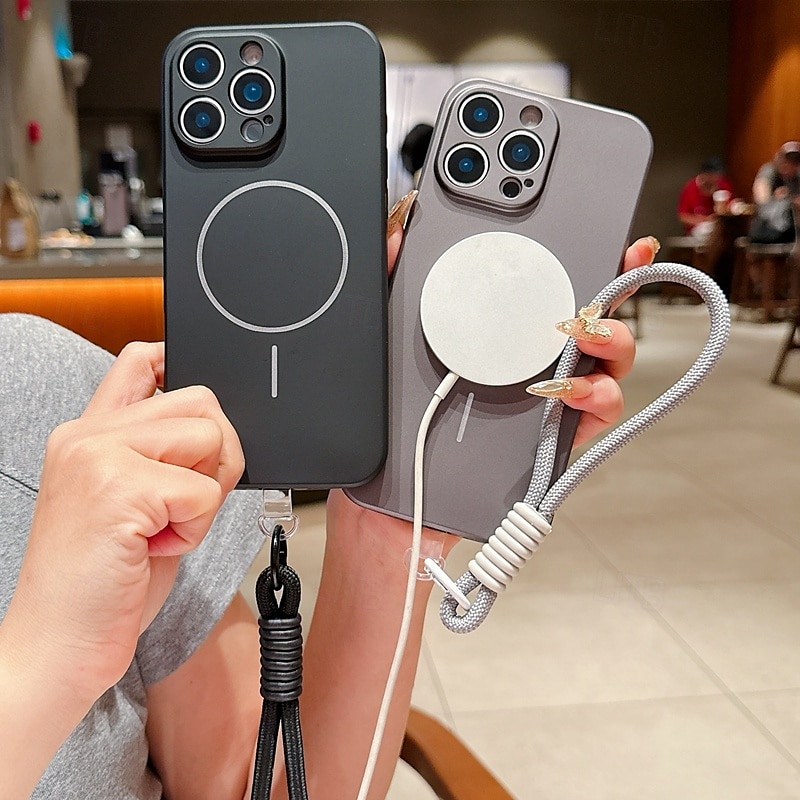 telefon Carcasă Pro iPhone 16 15 14 Pro Max Plus iPhone 13 Pro Max Zadní kryt s Lanyardem Podpora bezdrátového nabíjení Nárazuvzdorné Retro 2025 - $10.99 –P3