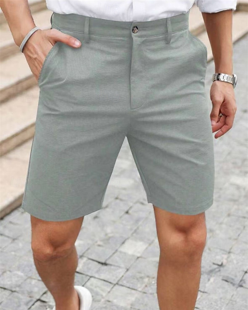 Bărbați Pantaloni scurti de rochie Pantaloni scurți Burmuda Pantaloni scurți de lucru Buzunar Simplu Confort Respirabil Lungimea genunchiului În aer liber Afaceri Modă Casual Negru Bleumarin 2025 - $21.99 –P10