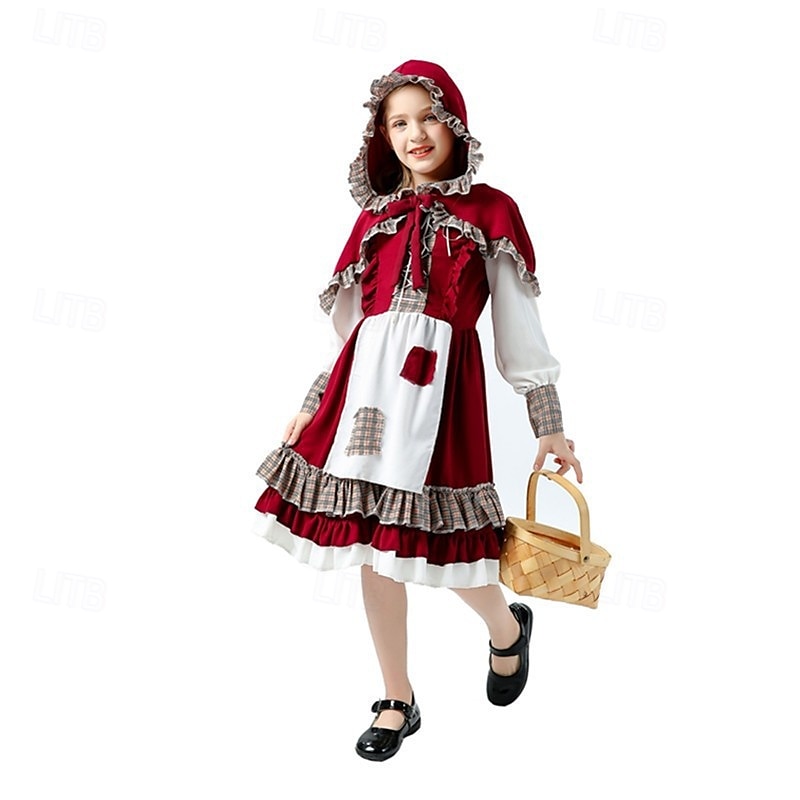 Bajka Czerwony Kapturek Sukienka płaszcz z kapturem Postacie z bajek Cosplay Kostiumy z filmów for Damskie Dla dziewczynek Dla dzieci Dla dorosłych Halloween Karnawał Światowy Dzień Książki Spektakl 2025 - $51.99 –P2