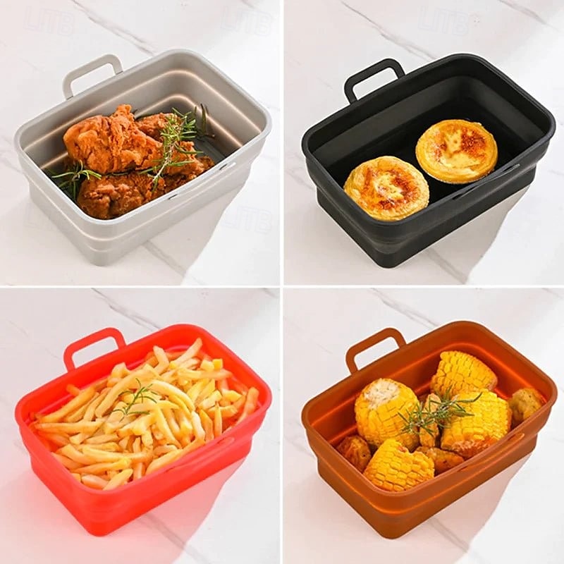 Foldable Air Fryer Silicone Baking Tray Reusable Non Stick Heat Resistant Kitchen Mat for Cooking Roasting Grilling Dishwasher Safe Accessory for Home Baking Use 2025 - $21.99 –P7