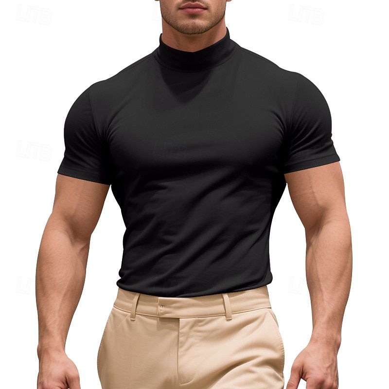 Męskie Podkoszulek Koszula z golfem Krótki rękaw Golf Lato Wiosna Na każdy sezon Równina Moda Klasyczny Codzienny Podstawowy Urlop Ulica Codzienny Czarny Biały Khaki Top Tee dla mężczyzn 2026 - $14.99 –P10