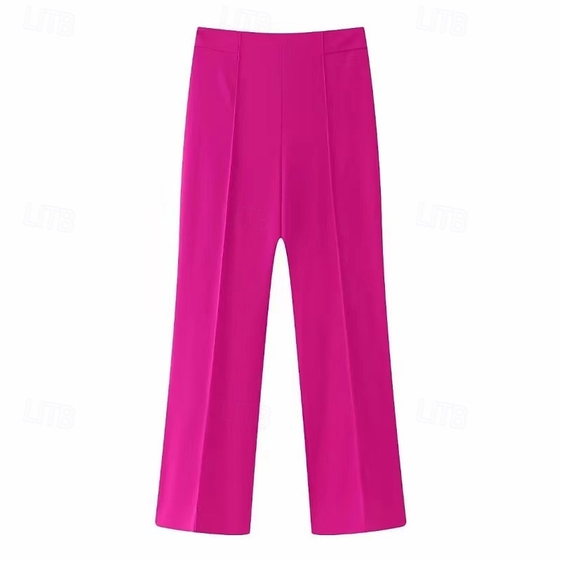Per donna Pantaloni Eleganti Gamba larga Pantaloni Moda Streetwear Lunghezza intera Vita Alta Semplice Elastico in vita Traspirabilità Confortevole Streetwear Abbigliamento quotidiano Uscire Nero del 2025 a $24.99 –P7