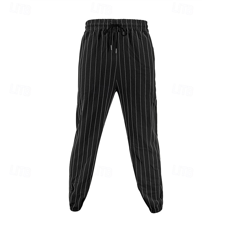 Hombre Pantalones de lino y algodón Pantalones deportivos Pantalones de Deporte Persona que practica jogging Pantalones Bolsillo Cintura elástica Correa A Rayas Comodidad Deporte Diario Moda Casual 2025 - $23.99 –P7