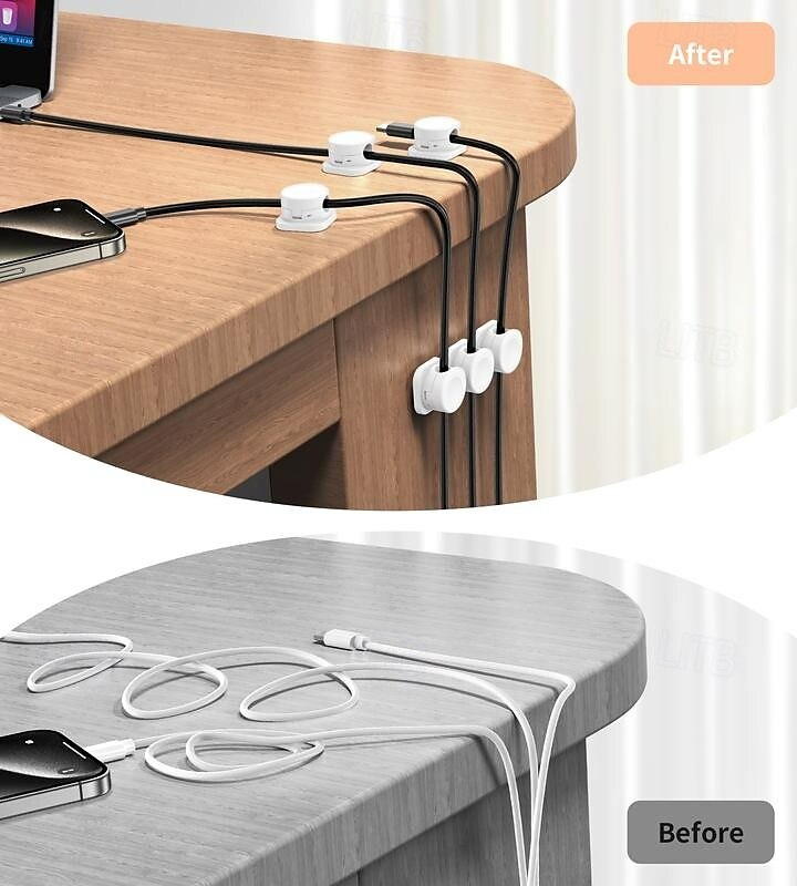 12 kpl magneettisia kaapelikiinnikkeitä työpöydän johdon järjestäjä auton johdonpidike latauskaapelin hallintapidikkeet usb-kuulokkeille puhelimen laturin pistokkeen johdonpidike 2025 - $9.49 –P7