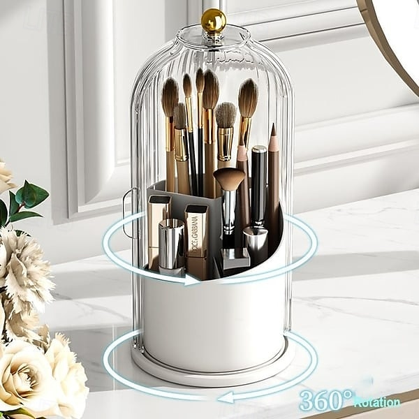 Make-up-Pinsel-Organizer im Vogelkäfig-Design, staubdicht, drehbar, für Kosmetik, Schreibtisch, Trennwand, Halter für Pinsel, Stifte, Werkzeuge, Kosmetikzubehör 2025 - $15.49 –P3