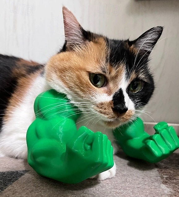 3D nyomtatott macskanyak izmos karokkal vicces macskaizom karok halloweeni macska jelmez vicces cica szuperhős kisállat cosplay kiegészítők születésnapi parti kellékek 2026 - $12.99 –P9