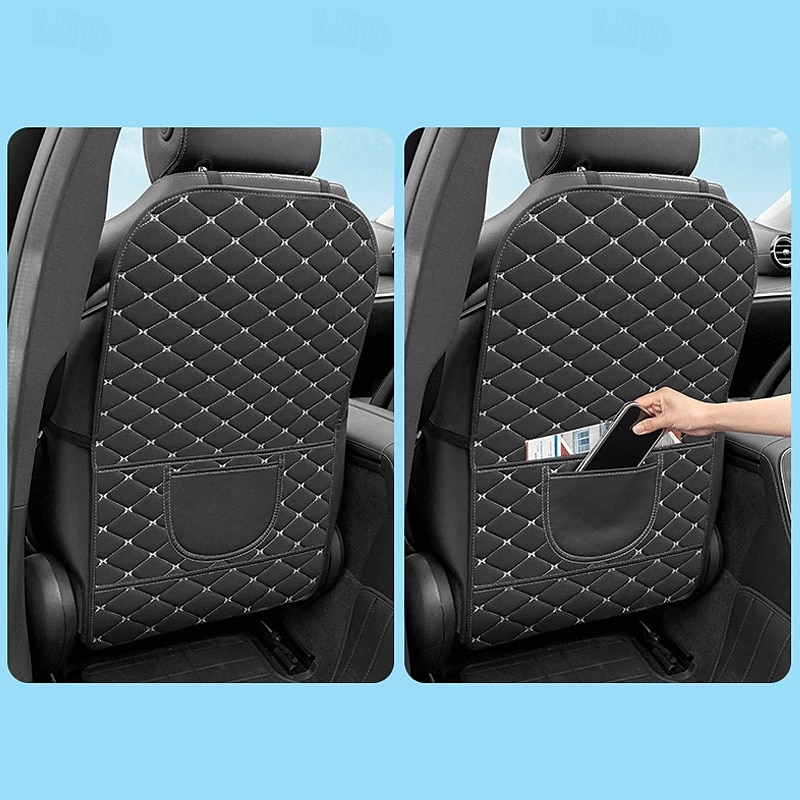 2 PCS Durable Car Seat Protector Anti-Soil Black Faux Leather Car Seat Back Protector with Diamond Stitch Design Car Seat Covers Easy-Clean for Rear Seats Seat Protection 2025 - $21.99 –P3