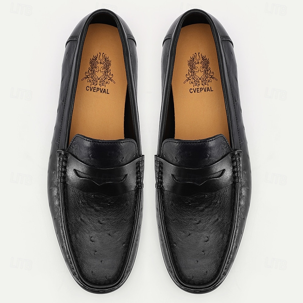 Schwarze Pennyloafer aus echtem Leder für Herren – zeitlose Slip-On-Business-Schuhe für reife Herren, fürs Büro und formelle Alltagsoutfits 2025 - $84.99 –P4