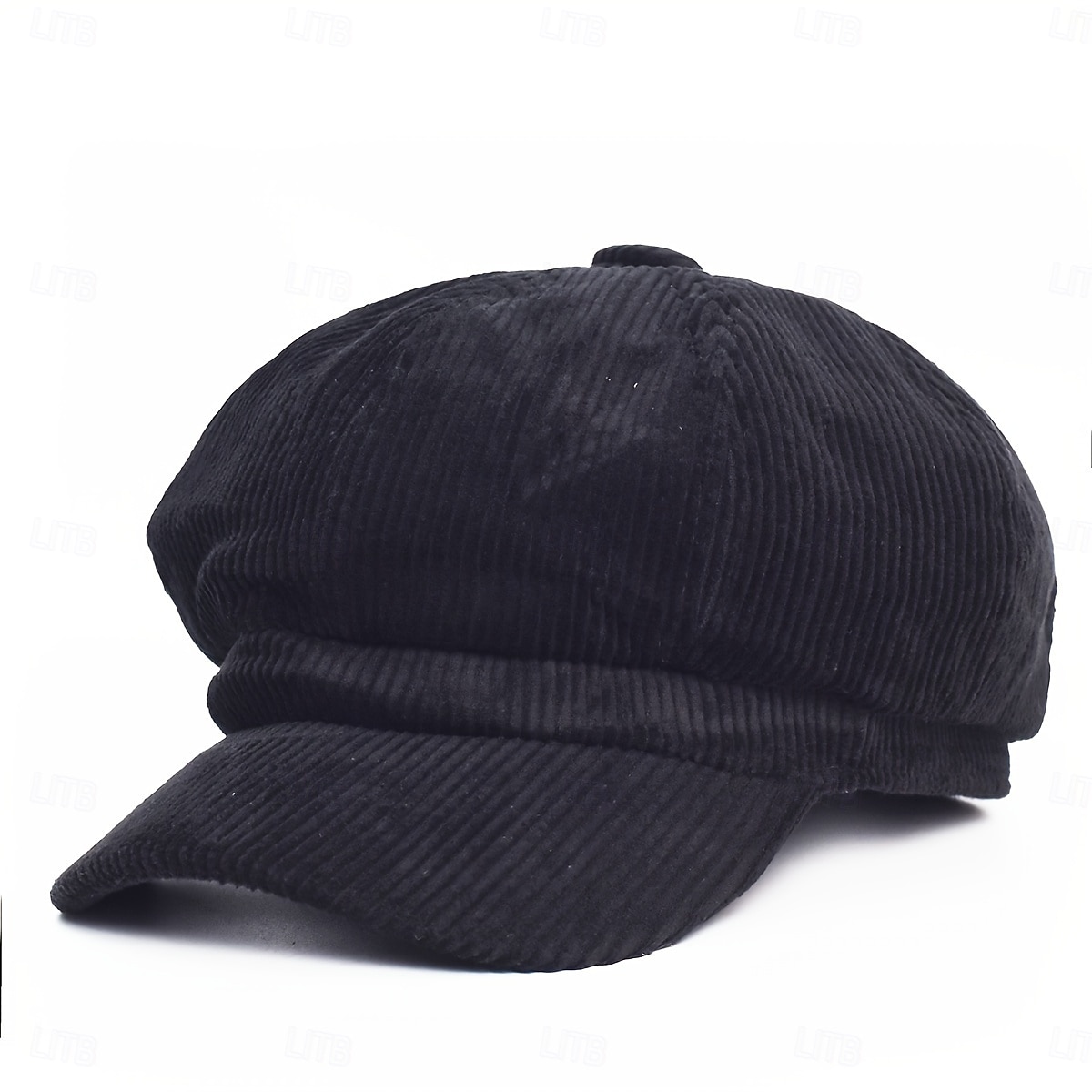 șapcă vintage de damă din catifea reiată - beretă octogonală maro cafea, croială elastică neelastică, pliabilă &lavabil manual pentru ținute casual de toamnă-iarnă 2025 - $26.99 –P8