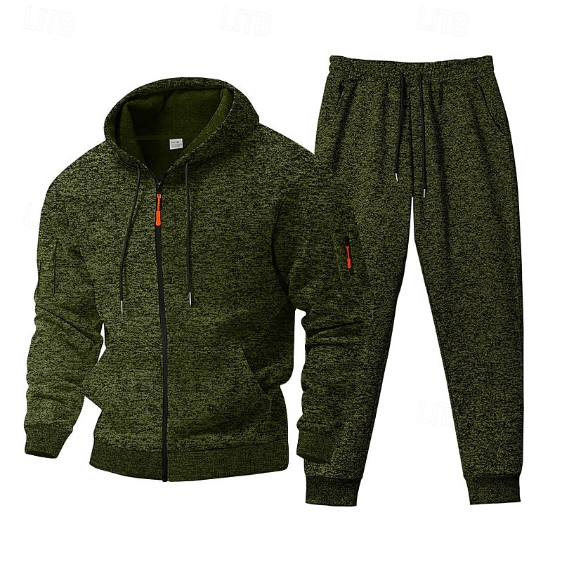 Per uomo Tuta da Ginnastica Set di abiti Set di felpe con cappuccio Felpa con Cappuccio All'aperto Quotidiano Sportivo Con zip Tasca Coulisse Semplice Rosso bordeaux Blu Grigio chiaro Poliestere del 2025 a $55.99 –P16