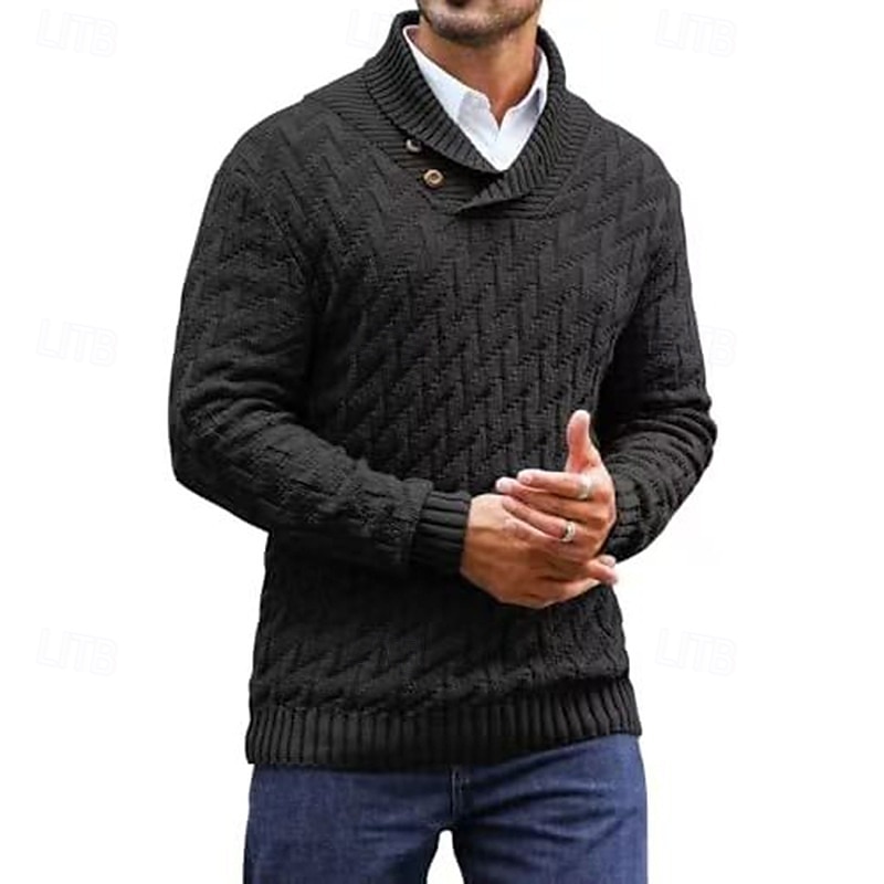 Homme Pull Torsadé Tricoter Hauts Réguliers Tricoté Coupe ajustée Uni Col montant Tricots Contemporain Occasionnel Tenue quotidienne Vêtement Tenue Automne Noir Rouge Bordeaux M L XL de 2025 ? €36.99 –P2