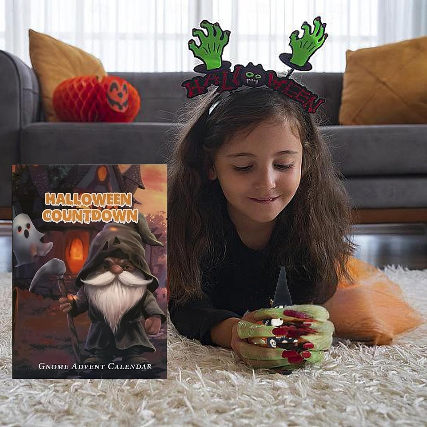 Halloween-tonttu-adventtikalenteri 2025, 24 osaa, tonttukoristeita, lähtölaskenta, Halloween-adventtikalenteri lapselle, kääpiökoriste 2025 - $49.99 –P7