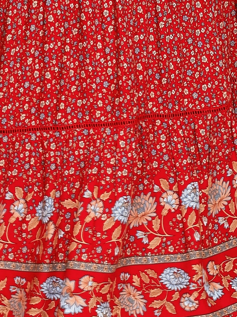 Mujer Falda Línea A Bohemia Casual Maxi Alta cintura Faldas Floral Estampado Microelástico Calle Diario Rojo Albaricoque Verano Poliéster Rayón 2025 - $28.99 –P10