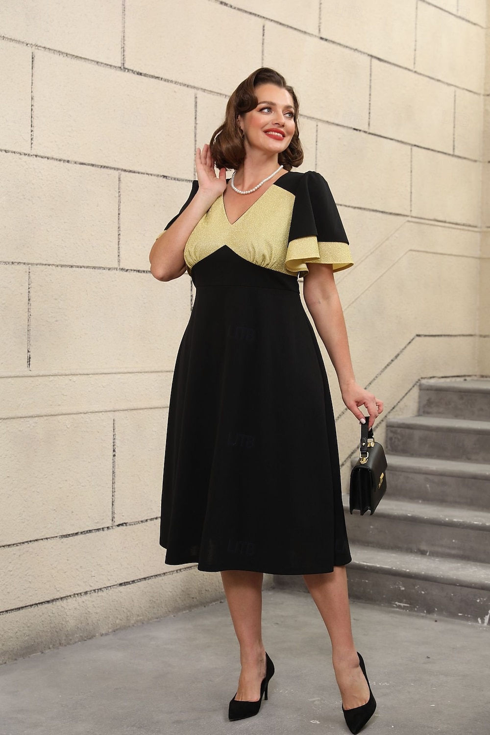Retro 50. léta Rockabilly Polední Koktejlky Šaty na šaty Flare šaty Větší velikosti A-Linie Do V Dámské Dovolená Maturita Párty a večer Dospělí Šaty Jaro léto 2025 - $44.99 –P9