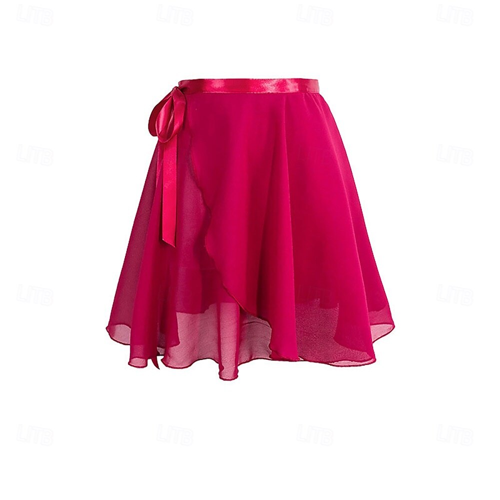 Volwassen balletdansrok, elastische taille chiffon halve rok met lintstrik, ideaal voor de training &balletopleiding 2025 - $19.49 –P10