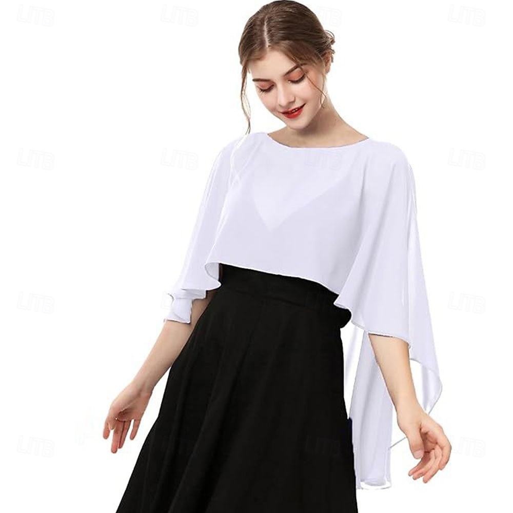 capelets voor vrouwen chiffon capes sjaals en omslagdoeken voor avondjurken bruiloft capes cover-up 2026 - $16.49 –P11
