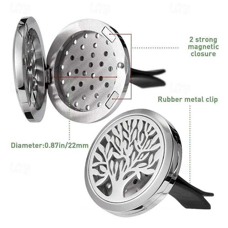 1 ensemble de désodorisant de voiture en acier inoxydable diffuseur d'huile essentielle clip décoration intérieure de voiture clip d'aération aromathérapie parfum ornement parfum accessoire pour de 2025 ? $11.99 –P6