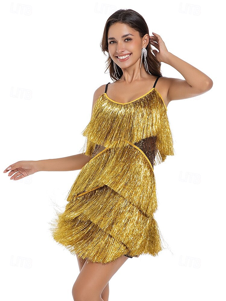 Retro Vintage Goldene Zwanziger 1920er Mini Flapper Kleid Der große Gatsby Flapper-Mädchen Pailletten Fransen V Ausschnitt Damen Weihnachten Halloween Karneval Hochzeit Abendgesellschaft Maskerade 2025 - $41.99 –P3