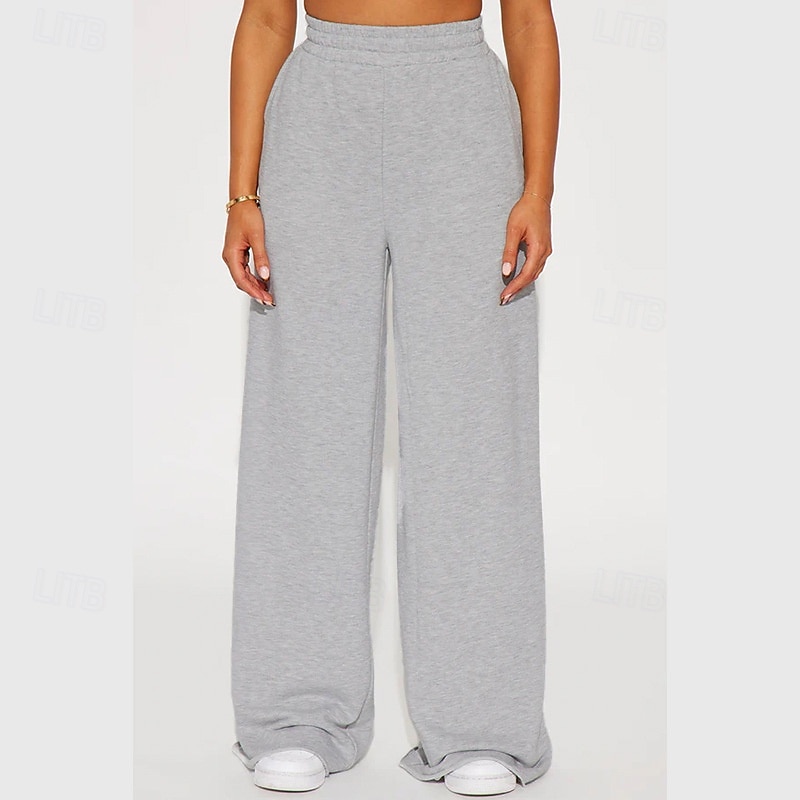 Mujer Perneras anchas Chinos Casual Medio corto Cintura Media Plano Perneras anchas Cintura elástica Confortable Transpirabilidad Deporte Casual Diario Negro Amarillo Rosa Vino Primavera Otoño Holgado 2025 - $22.99 –P11