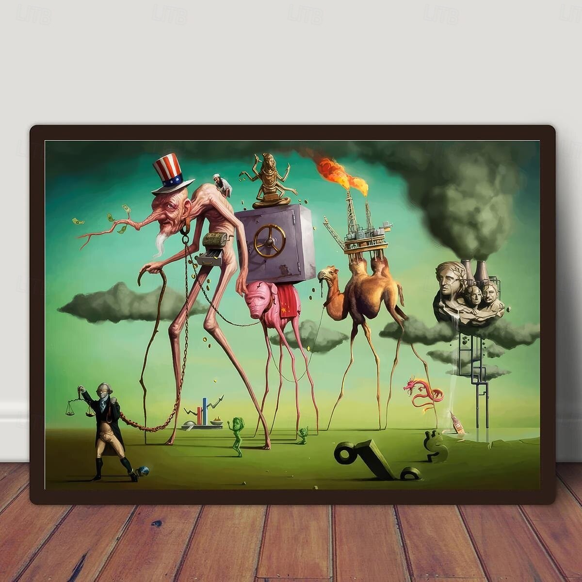 1 peça pôster de tela surrealista, arte de parede de uma sociedade ruim, pintura para banheiro, quarto, escritório, sala de estar, decoração de parede, decoração de casa, sem moldura de 2026 por $12.99 –P4