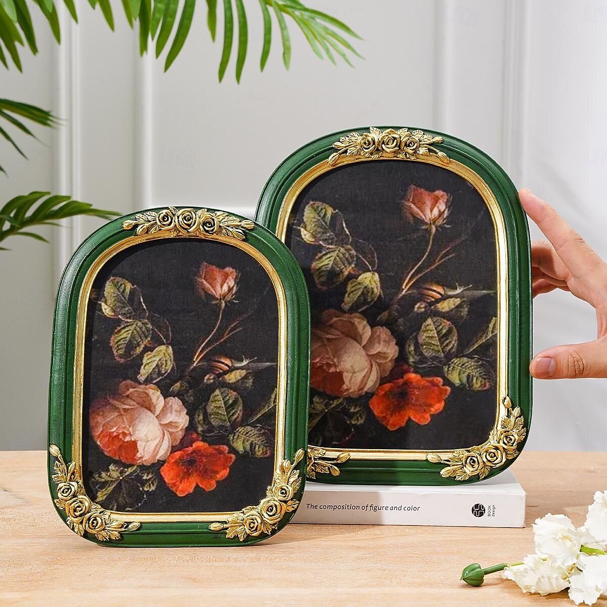 Resin Ghost Reading Rose Arched Desktop Decorative Photo Frame, Home Decor Figurine for Bedroom, Study, Office Desk, Photo Display, and Photography Props 2025 - $20.99 –P11