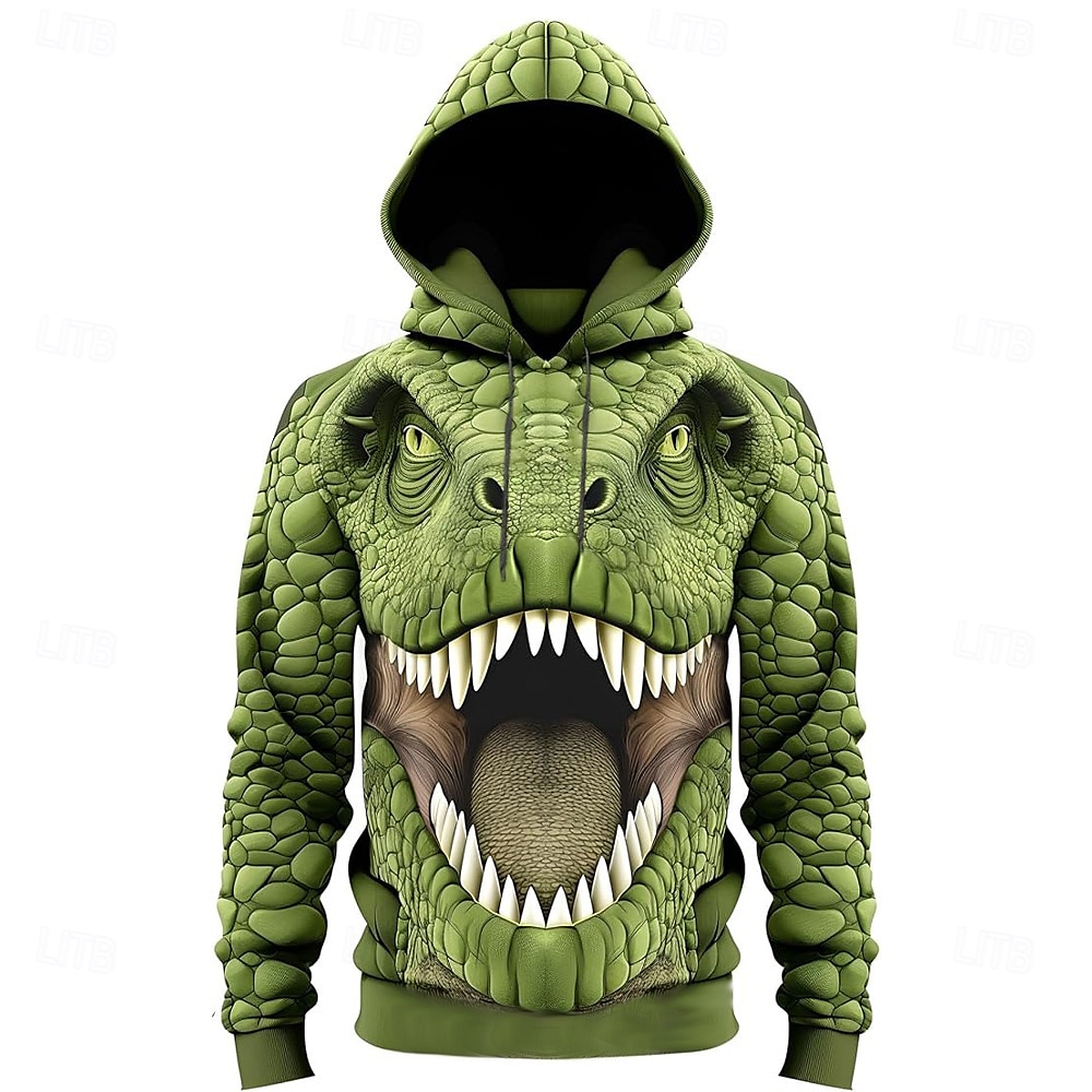 Per uomo Animale Coccodrillo Felpe con cappuccio Felpa Abbigliamento esterno Felpa con cappuccio Girocollo Cool Stampa 3D Club Abbigliamento casual alla moda Bianco Verde Coulisse Autunno Inverno del 2025 a $26.99 –P1