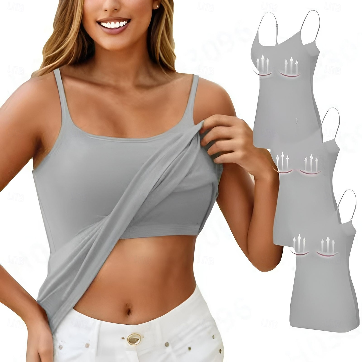 Femmes Jarretière Dos nuNightwearCoton Sortir Week-end Couleur Unie Doux Rose Claire Vert Gris Été de 2025 ? $11.99 –P2