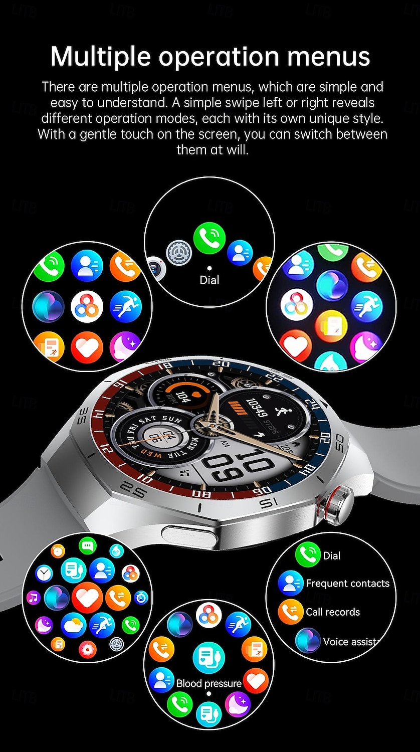 HW95 Smart Watch Men 1.53 inch AMOLED HD Display Sports Health Tracker Waterproof Bluetooth Call Smartwatch 2025 - $39.99 –P16