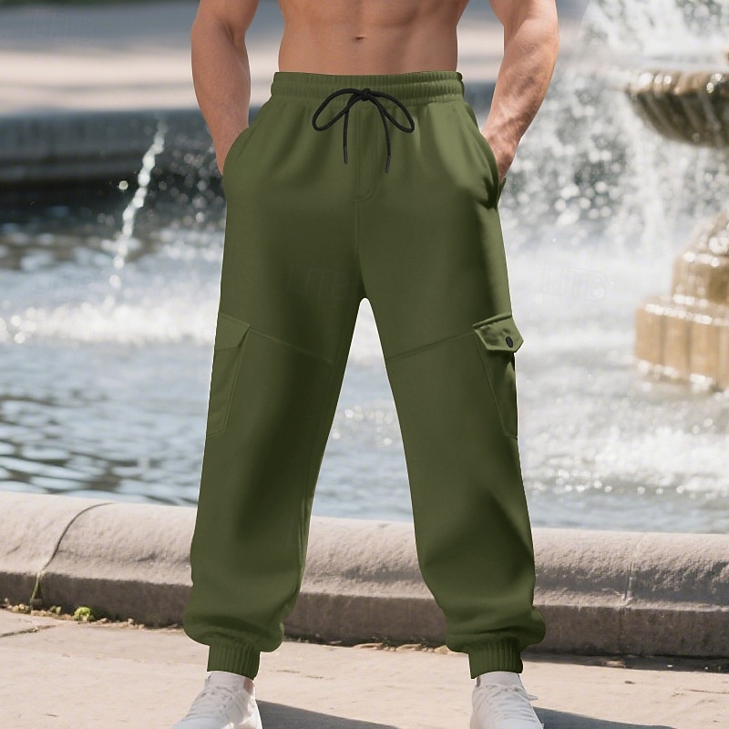 Per uomo Pantaloni sportivi Pantaloni da tuta Joggers Pantaloni da Tuta Cargo Tasca Elastico in vita Coulisse Semplice Comodità Sport all'Aperto Quotidiano Moda Casual Verde militare Nero del 2026 a $22.99 –P15